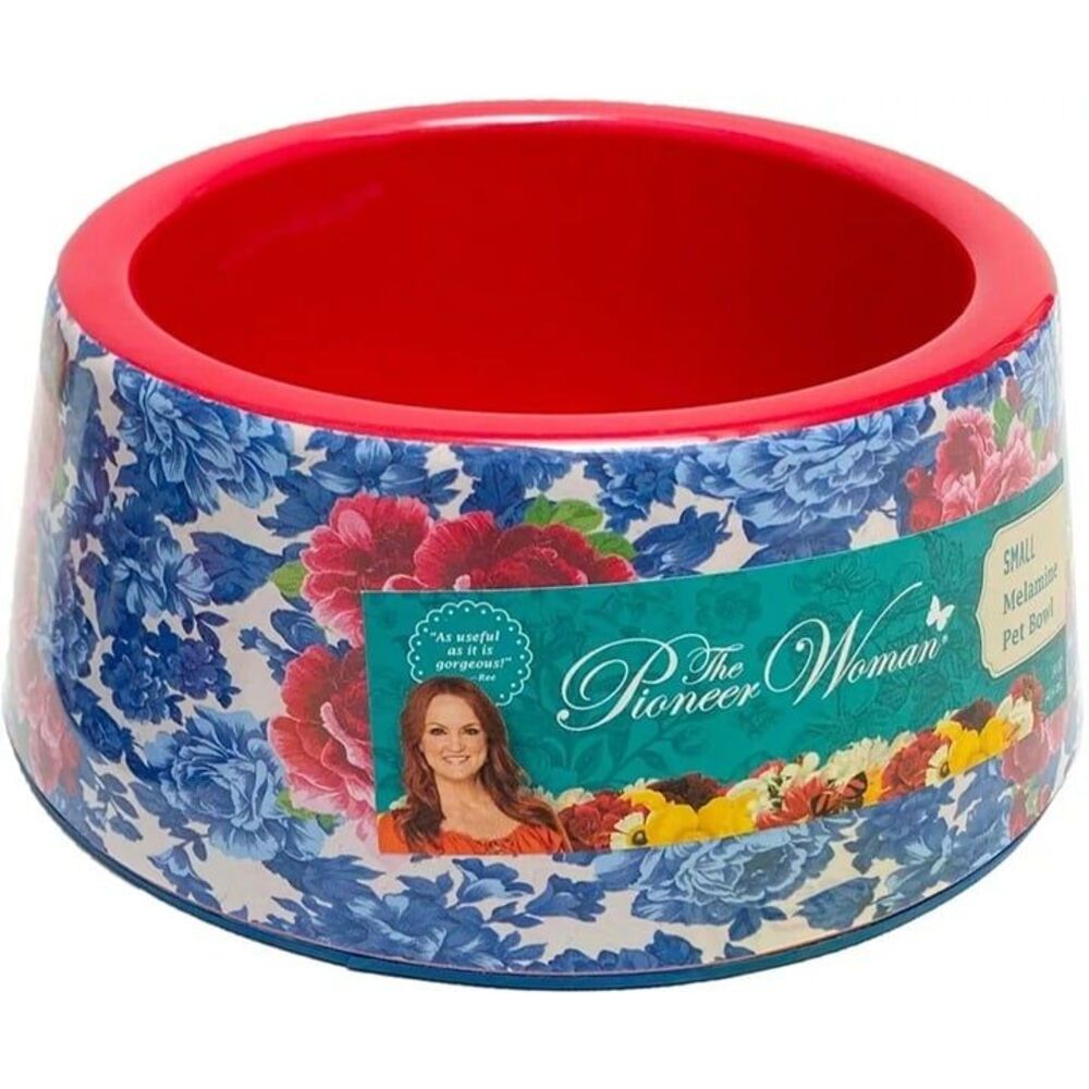 Pioneer Woman Pet Bowl Heritage Floral Blue Melamine Small 14oz Dog Cat Dish NWT